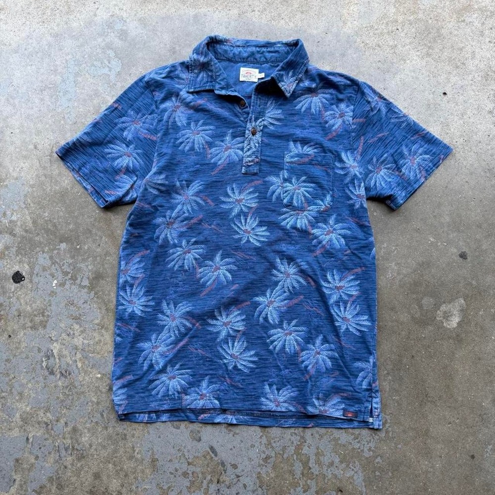Faherty indigo jersey beach polo size M